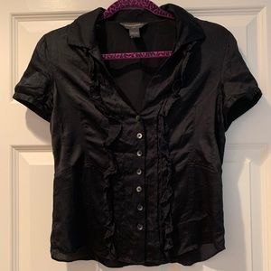 Banana Republic Black Silk Blouse Size Small